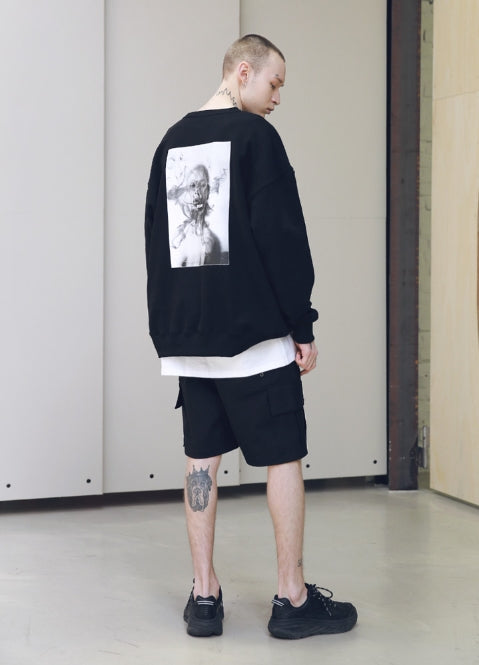 メスノウン(MASSNOUN) SB DOPE OVERSIZED SWEATSHIRTS MSNCR002-BK