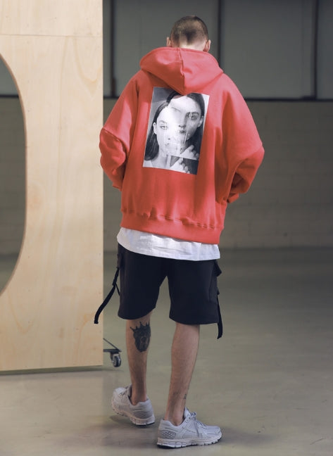 メスノウン(MASSNOUN) SL LOGO DWI OVERSIZED HOODIE MSNHD002-CR