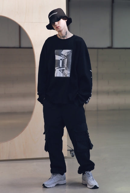 メスノウン(MASSNOUN) SB HATCHET OVERSIZED LONG SLEEVE MSNLS001-BK