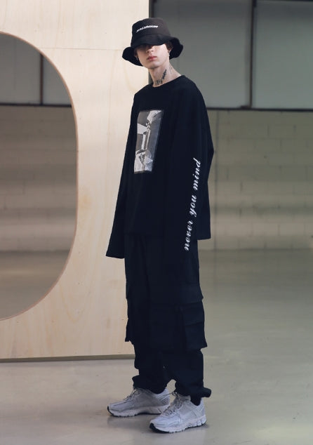 メスノウン(MASSNOUN) SB HATCHET OVERSIZED LONG SLEEVE MSNLS001-BK