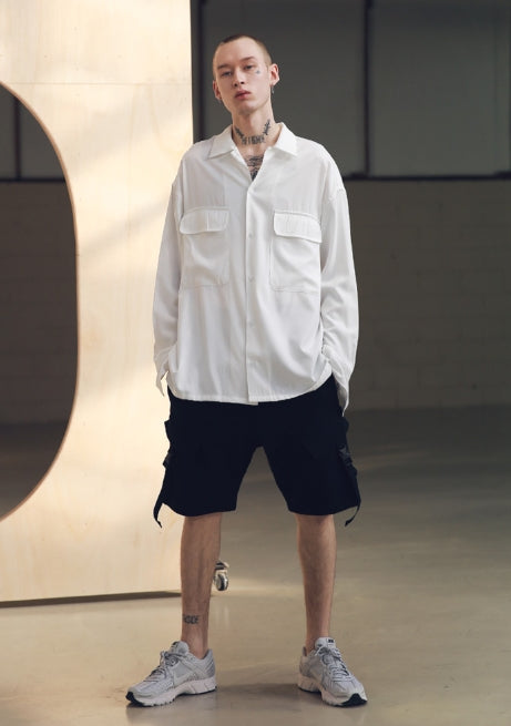 メスノウン(MASSNOUN) SB TWO POCKET LONG SHIRTS MSNST001-WT
