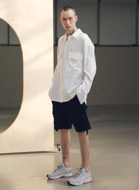 メスノウン(MASSNOUN) SB TWO POCKET LONG SHIRTS MSNST001-WT