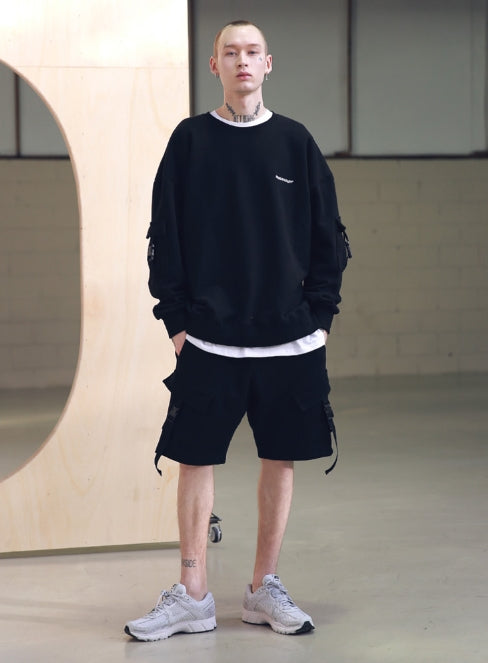 メスノウン(MASSNOUN) STRAP CARGO SHORT PANTS MSNSP001 (BLACK)