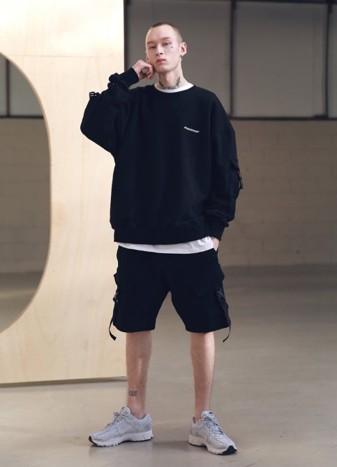 メスノウン(MASSNOUN) STRAP CARGO SHORT PANTS MSNSP001 (BLACK)