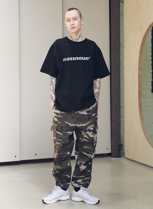 メスノウン(MASSNOUN) SL LOGO SCOTCH BURNING T-SHIRTS MSNTS001 (BLACK)