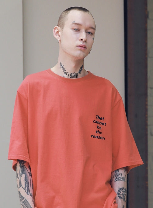 メスノウン(MASSNOUN) SCRATCH OVERSIZED T-SHIRTS MSNTS002 (CORAL)