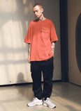 メスノウン(MASSNOUN)SL LOGO POCKET OVERSIZED T-SHIRTS MSNTS003 (CORAL)