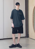 メスノウン(MASSNOUN)SL LOGO POCKET OVERSIZED T-SHIRTS MSNTS003 (GRAY)