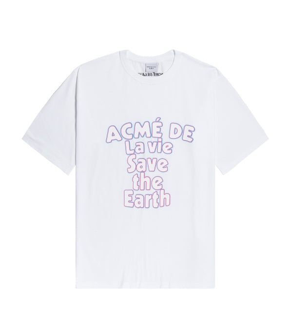アクメドラビ(acme' de la vie) ADLV SAVE THE EARTH SHORT SLEEVE T-SHIRT WHITE