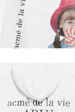 アクメドラビ(acme' de la vie) ADLV BABY FACE HOODIE WHITE RED HAT