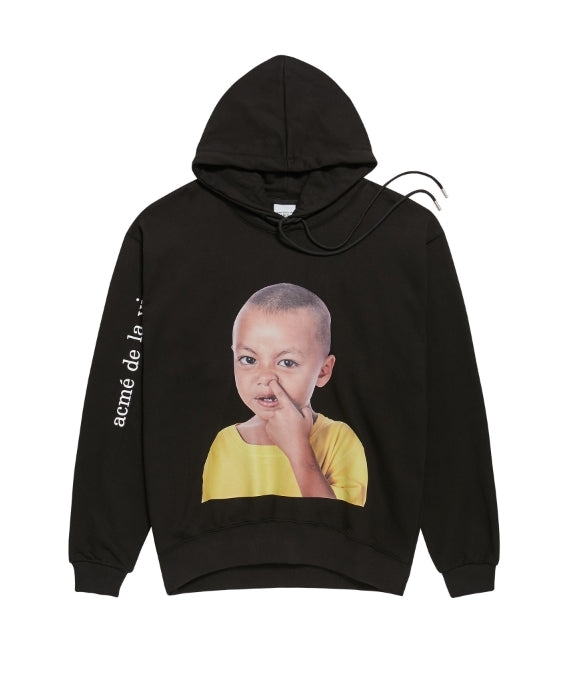 アクメドラビ(acme' de la vie) ADLV BABY FACE HOODIE BLACK YELLOW T-SHIRTS