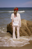 オクトーバーサード(Oct.3) Tassel Lace Banding Pants [White]