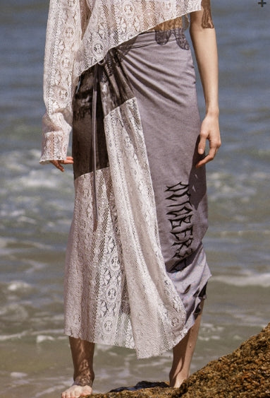 オクトーバーサード(Oct.3) Grunge Wrap Skirt [White]