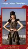 オクトーバーサード(Oct.3)Corset Layered Pleats Skirt [Black]