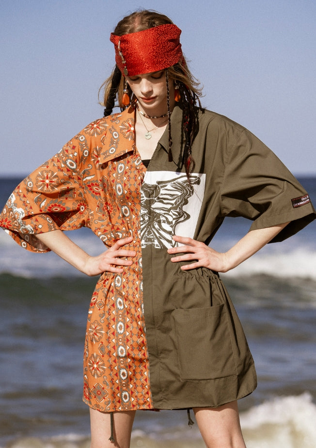 オクトーバーサード(Oct.3) Hippie Half Shirt [Khaki]