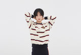 ロマンティッククラウン(ROMANTIC CROWN)21C BOYS STRIPED SWEATSHIRT_OATMEAL