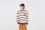 ロマンティッククラウン(ROMANTIC CROWN)21C BOYS STRIPED SWEATSHIRT_OATMEAL