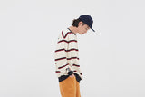 ロマンティッククラウン(ROMANTIC CROWN)21C BOYS STRIPED SWEATSHIRT_OATMEAL