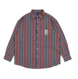 ロマンティッククラウン(ROMANTIC CROWN) 90S STRIPED SHIRT_BURGUNDY