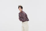 ロマンティッククラウン(ROMANTIC CROWN) 90S STRIPED SHIRT_BURGUNDY