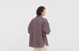 ロマンティッククラウン(ROMANTIC CROWN) 90S STRIPED SHIRT_BURGUNDY