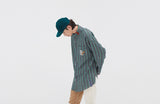 ロマンティッククラウン(ROMANTIC CROWN) 90S STRIPED SHIRT_GREEN