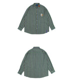 ロマンティッククラウン(ROMANTIC CROWN) 90S STRIPED SHIRT_GREEN