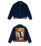 ロマンティッククラウン(ROMANTIC CROWN)   JACQUARD TRUCKER JACKET_NAVY