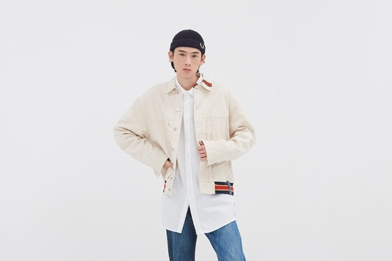 ロマンティッククラウン(ROMANTIC CROWN) JACQUARD TRUCKER JACKET_OATMEAL