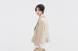 ロマンティッククラウン(ROMANTIC CROWN) [LAMB SKIN]WIDE LEATHER RIDER JACKET_BEIGE