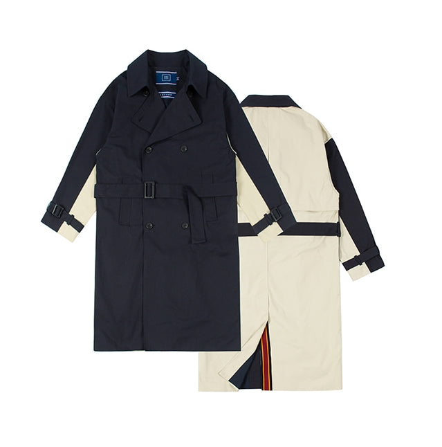 ロマンティッククラウン(ROMANTIC CROWN) WIDE LAPEL TRENCH COAT_NAVY