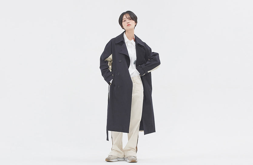 ロマンティッククラウン(ROMANTIC CROWN) WIDE LAPEL TRENCH COAT_NAVY