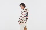 ロマンティッククラウン(ROMANTIC CROWN)  21C BOYS STRIPE HOOD_OATMEAL