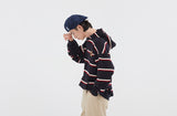 ロマンティッククラウン(ROMANTIC CROWN)  21C BOYS STRIPE HOOD_NAVY