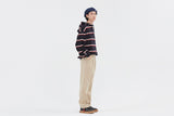 ロマンティッククラウン(ROMANTIC CROWN)  21C BOYS STRIPE HOOD_NAVY