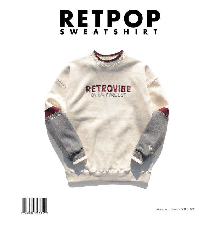 ダブルユーブイプロジェクト(WV PROJECT)  RETPOP SWEATSHIRT Ivory　MJMT7050