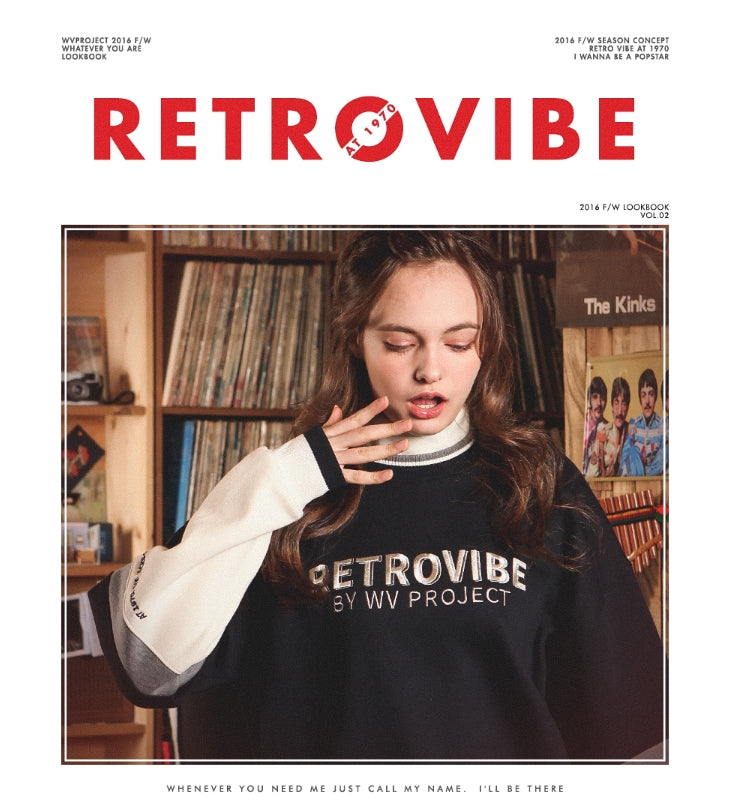 ダブルユーブイプロジェクト(WV PROJECT)  RETPOP SWEATSHIRT Navy　MJMT7050