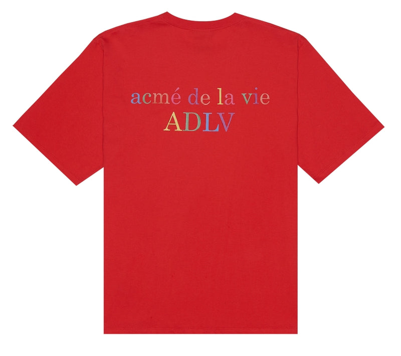 アクメドラビ(acme' de la vie) ADLV X Steven Willson UPSIDE DOWN SHORT SLEEVE RED