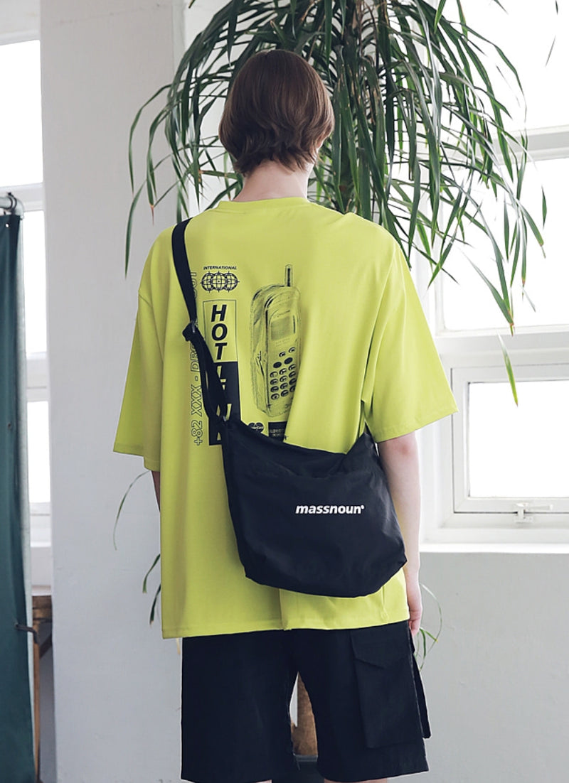 マスノウン(MASSNOUN) SL LOGO 2WAY COMPACT BAG MSNAB003-BK