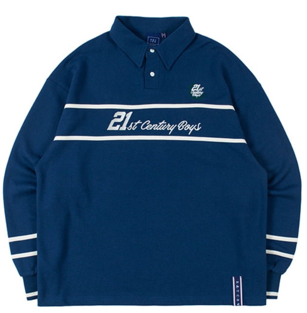 ロマンティッククラウン(ROMANTIC CROWN) 21C BOYS RUGBY SHIRT_BLUE