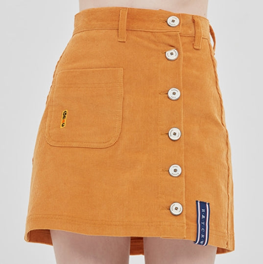 ロマンティッククラウン(ROMANTIC CROWN) CORDUROY POCKET SKIRT_YELLOW