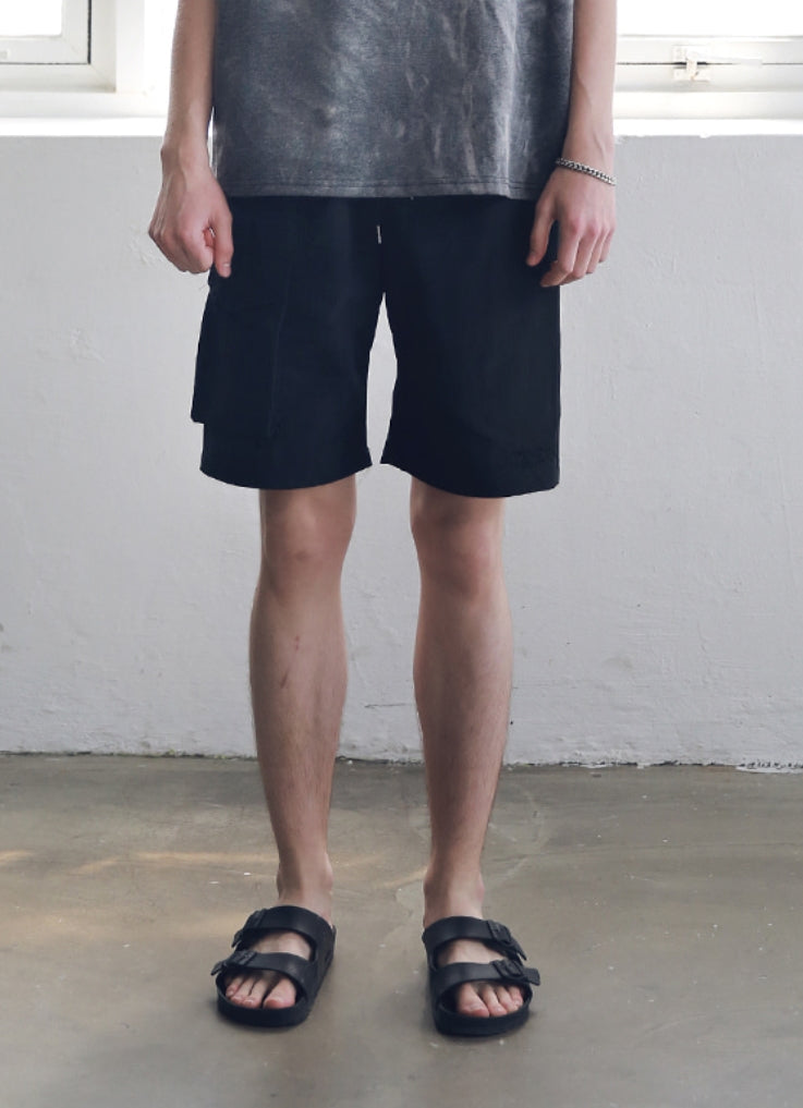 マスノウン(MASSNOUN) SIDE TWO POCKET SHORT PANTS MSNSP004-BK
