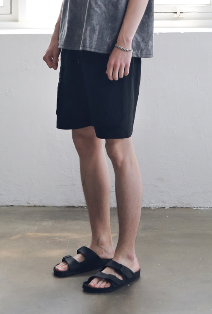 マスノウン(MASSNOUN) SIDE TWO POCKET SHORT PANTS MSNSP004-BK