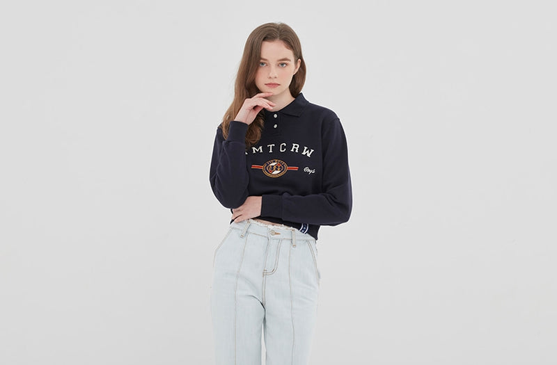 ロマンティッククラウン(ROMANTIC CROWN) RMTCRW CLASSIC LOGO POLO SHIRT_NAVY