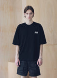 マスノウン(MASSNOUN) SL LOGO ZIGZAG OVERSIZED T-SHIRTS MSNTS004-BK