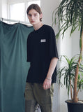 マスノウン(MASSNOUN) SL LOGO ZIGZAG OVERSIZED T-SHIRTS MSNTS004-BK