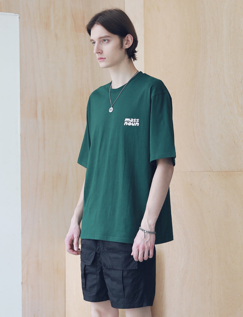マスノウン(MASSNOUN) SL LOGO ZIGZAG OVERSIZED T-SHIRTS MSNTS004-GN