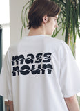 マスノウン(MASSNOUN) SL LOGO ZIGZAG OVERSIZED T-SHIRTS MSNTS004-WT