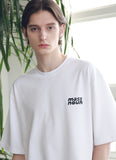 マスノウン(MASSNOUN) SL LOGO ZIGZAG OVERSIZED T-SHIRTS MSNTS004-WT