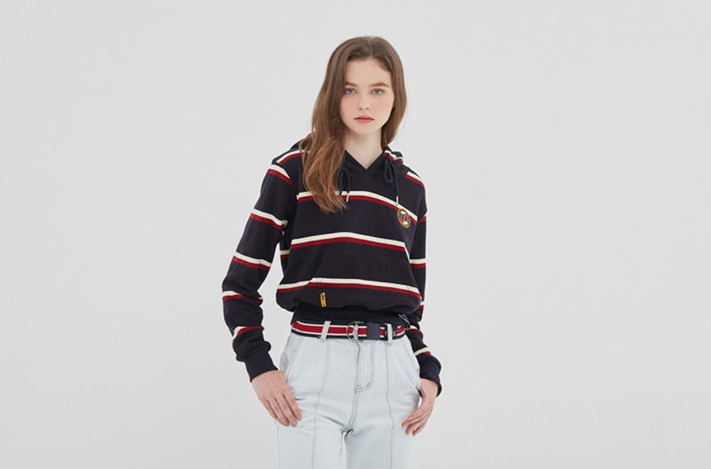 ロマンティッククラウン(ROMANTIC CROWN) GNAC STRIPE HOOD_NAVY